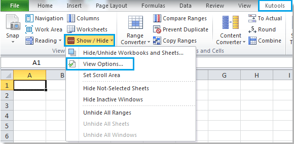 keyboard shortcut to show gridlines excel for mac 2016